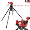 Tripod Pipe Chain Vise 1/8"-5" Capacity Folding Legs W/ Harden Teeth&Chain UK