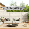 3M Sun Rotating Umbrella Garden Banana Parasol Cantilever Canopy Weight Base