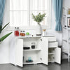 High Gloss Push-Open Design Storage Cabinet with Large & Small Cupboard and 2 Fl