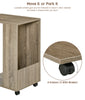 C Shaped Side End Table Rolling Bedside Table Coffee Table with Storage Shelves