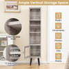 Bathroom Cabinet Display Rack Freestanding Slim Cabinet Adjustable Shelf Natural