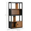 4-Tier Bookshelf Bookcase W/ Storage Shelves Cabinet Home Office Walnut Brown
