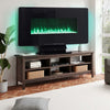 Wall/Freestanding Electric Fireplace LED 7 Flames Curved Glass Heater with Stand