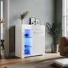 High Gloss White Display Sideboard Cabinet Storage Cupboard with RGB LED Lights