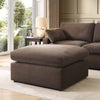 Dusk Cairo Chocolate Linen Feather Ottoman Pouffe RRP £399