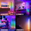 Tall Slim Music Sync RGB LED Corner Floor Lamp Neon Lights Bar Party Wall Light
