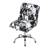 Task Chair Cow Print Velvet Plush Accent Office Chair Swivel Computer Desk Chair