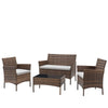 4 Piece Rattan Garden Furniture Set Table Chairs Sofa Wicker Outdoor Patio Set