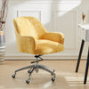 Office Chair Task Adjustable Height Mid Back Swivel Wheels Armrest Crush Velvet