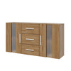 Modern Oak Sideboard TV Unit Buffet Cabinet Cupboard 3 Drawers 2 Doors with LED