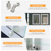 Large Illuminated LED Bathroom Mirror Cabinet Demister Sleek Aluminum Frame Unit