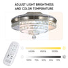 Reversible LED Crystal Ceiling Fan Lights Chandelier Lamp with Remote Control UK