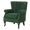 Chenille Upholstered Single Sofa Armchair European-Inspired Curved Leg Wingback
