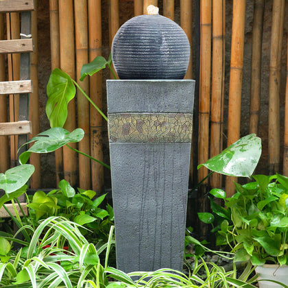 Large Rotating Ball Water Feature Garden Fountain LED Electric Statue Ornaments