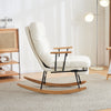 Nursing Boucle Fabric Rocking Chair Relaxing Recliner Armchair with Footrest