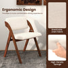 Folding Chairs Set of 2 Home Padded Wooden Dining Chairs Portable Leisure Chairs
