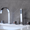 Bathroom 5-Hole Chrome Sink Bath Filler Tap & Hand Held Shower Mixer Taps Faucet