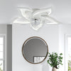 27.1in 5 Head Ceiling Fan Light 3 Color Dimmable 6 Speed Chandelier w/APP&Remote