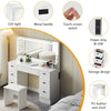 Dressing Table with 7 drawers Mirror Stool Set Bedroom Makeup Desk Vanity table