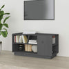 CIADAZ TV Cabinet Grey 80x35x40.5 Solid Wood Pine, Tv Unit, Tv Stand S3P5