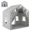 Indoor Toddler Tent 3-4 Kids Large Play Tent House w/Star Lights-Grey