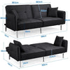 Modern Fabric Sofa Bed 3 Seater Click Clack Living Room Recliner Couch Sofa Grey
