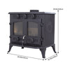 LIFELOOK Cast Iron Woodburning Multifuel Stove Fireplace Heat Warm Indoor 10KW