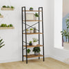 Ladder Shelf Bookcase Unit Stand 5 Tier Steel Frame Display Storage Shelving