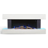 Electric Fireplace Wall Mounted Fire with White Suite LED Modern Heater Standing