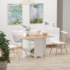 Foldable Dining Table Kitchen Drop-Leaf Table with Storage Shelf for 4-6 People