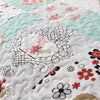 Flowers Patchwork Bedspread Quilted Coverlet Set Bedding Pillowcase Double Size