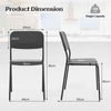 4 pcs Stackable Kitchen Chairs Plastic Chairs Set Dining Room-Black