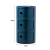 Cylinder 3 Drawers Bedroom Bedside Cabinet Storage Nightstand Side Table Blue
