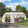 6 x 3 x 2 m Polytunnel Greenhouse Pollytunnel Tent w/ Metal Frame White