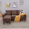 2 Seater faux leather/Linen Fabric Love Seat Sofa Armchair with Footstool Couch