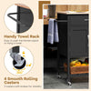 Kitchen Rolling Utility Cart Island Cart 2-Door Storage Cabinet-Black