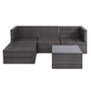 Garden Rattan Furniture Set 4-Seater Combo Modular Sofa w/ Cover Patio Outdoor