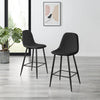 **Seconds** Corona Black Faux Leather Bar Chair With Black Legs Set of 2