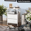 Bedside Table with Charging Station, Nightstand with 2 Outlets and 2 USB Ports
