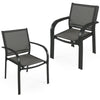 Garden Chairs Set of 2 Stackable Patio Bistro Outdoor Dining Chairs
