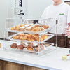 3-Tier Acrylic Bakery Display Case Countertop Donut Pastry Case Rear Door