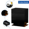 LED Light 3 Drawers Bedside Table High Gloss Cabinet Side End Table Living Room