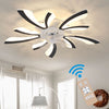 Adjustable Wind Speed Ceiling Fan with Dimmable LED Light Remote Control Bedroom