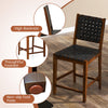 2X Woven Bar Stools Dining Chairs Solid Wood Frame Counter Height Chairs 24''