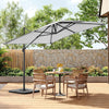 3M Sun Rotating Umbrella Garden Banana Parasol Cantilever Canopy Weight Base