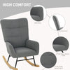 Rocking Chair Teddy Upholstered Accent Chair Modern Armchair with Backrest, Grey