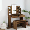 Dressing Table with Mirror Brown Oak 96x40x142 cm