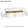 Modern White Rectangular Coffee Table with 2 Storage Drawers for Living Room