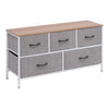 5 Drawers Chest of Drawers with Wood Tabletop Fabric Drawers for Bedroom