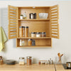 UK Large Bamboo Bathroom Cabinet Wall Mounted Kitchen Cabinet Cupboard Organizer